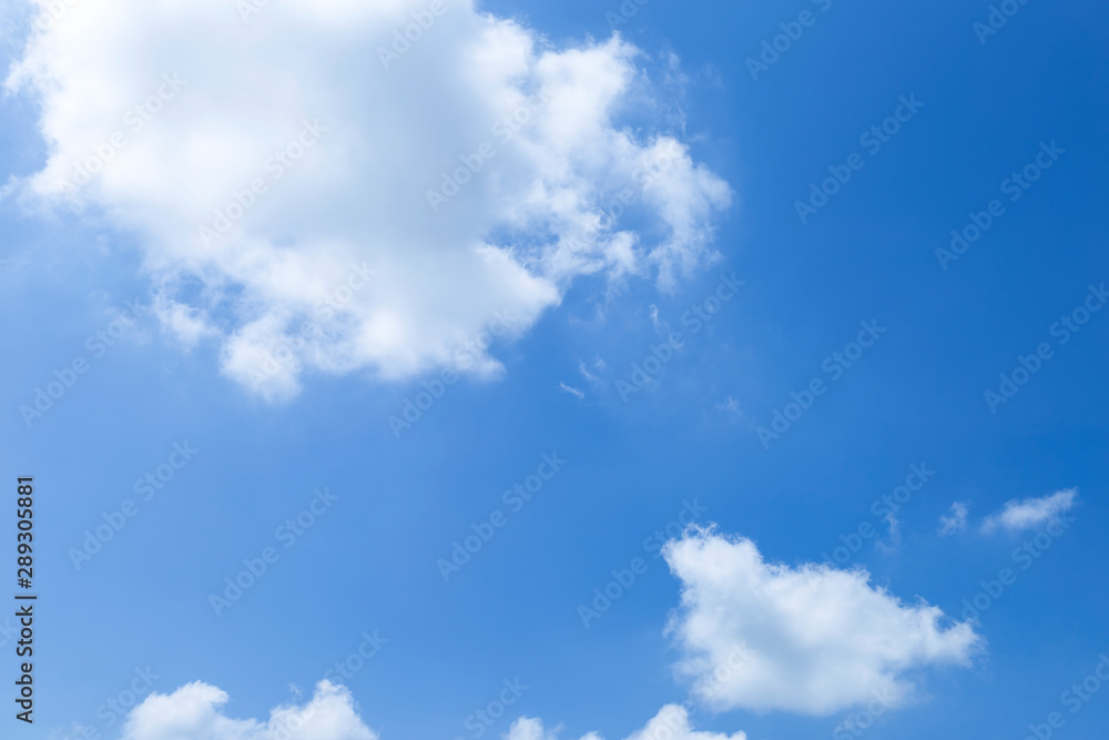 White cloud over blue sky, nature background, summer and weather background
