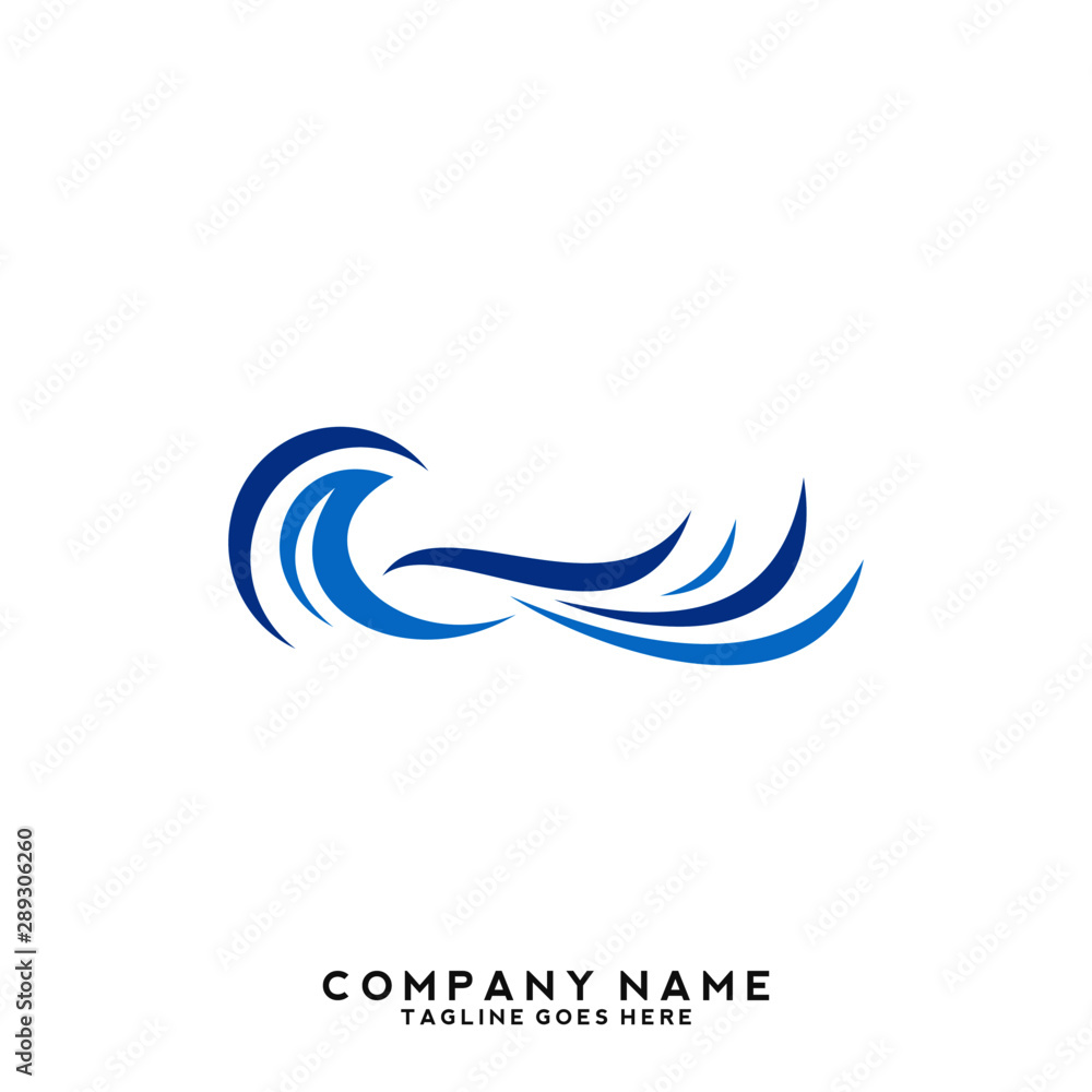 Naklejka premium Water wave Logo Template