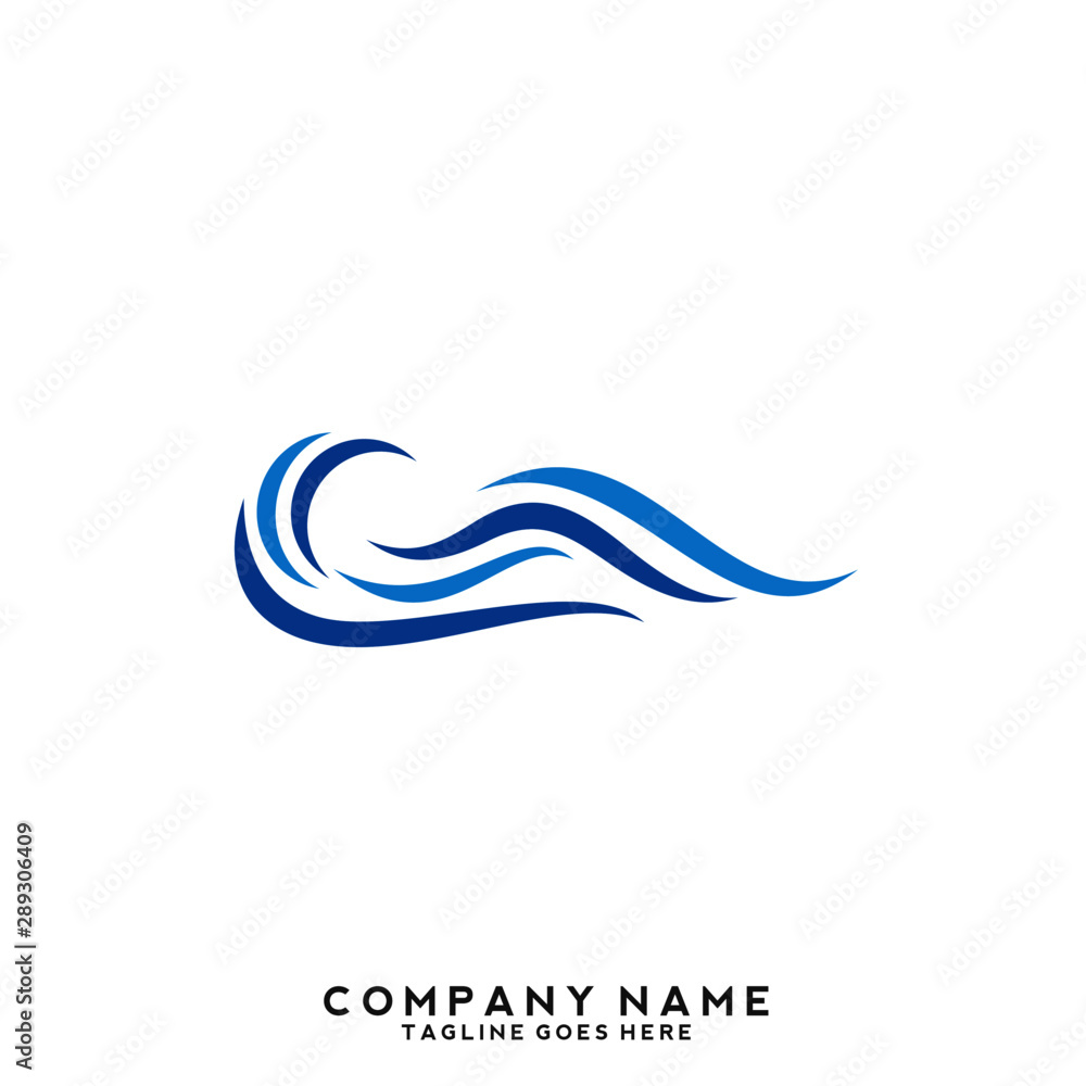 Naklejka premium Water wave Logo Template