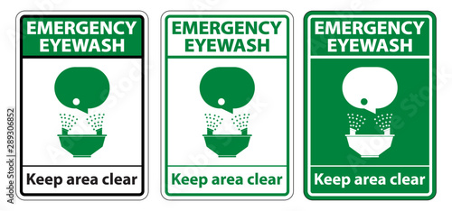 Emergency Eyewash Keep Area Clear Symbol Sign Isolate On White Background,Vector Illustration EPS.10