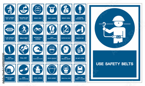 Safety PPE Must Be Worn Sign Isolate On White Background,Vector Illustration EPS.10
