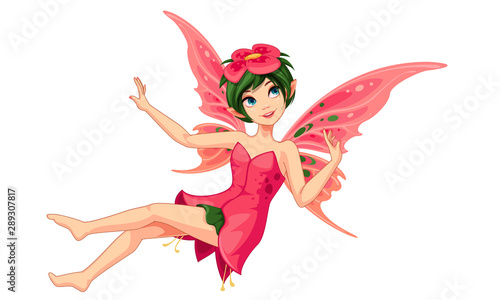 Beautiful flower fairy vector illustration 3