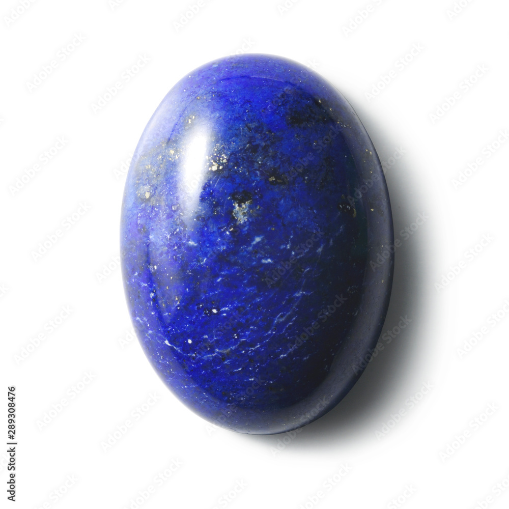 LAPIS LAZULI stone isolated on white background.