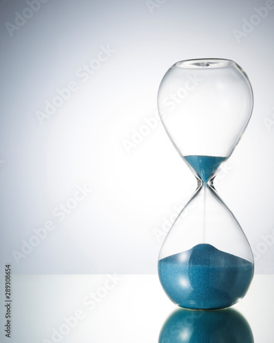 closeup hourglass clock