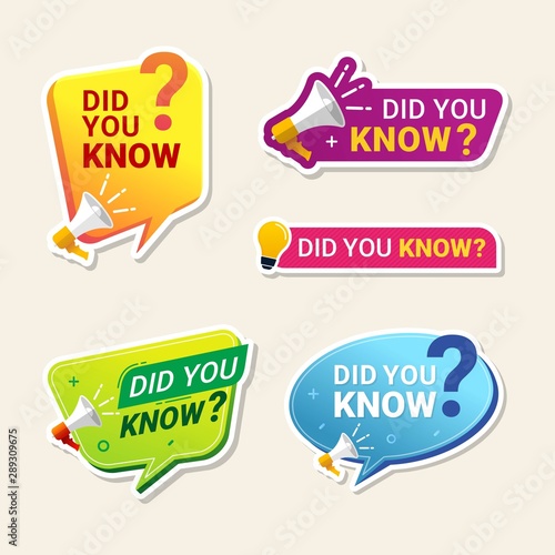 Did You Know Label banner sticker with speech bubble