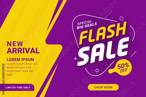 Flash sale discount banner template promotion design for business