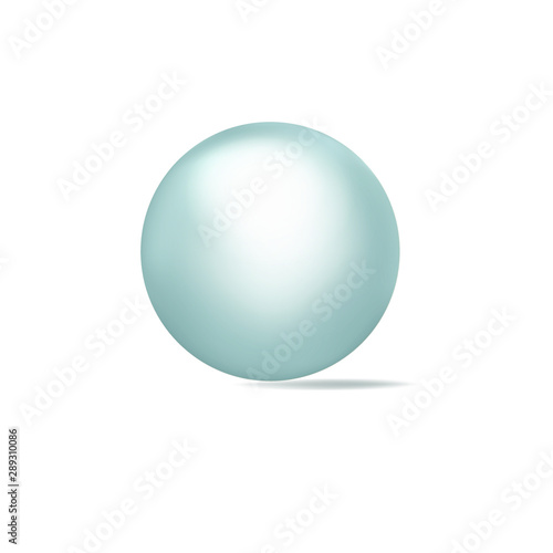 blue transparent ball isolated on white background
