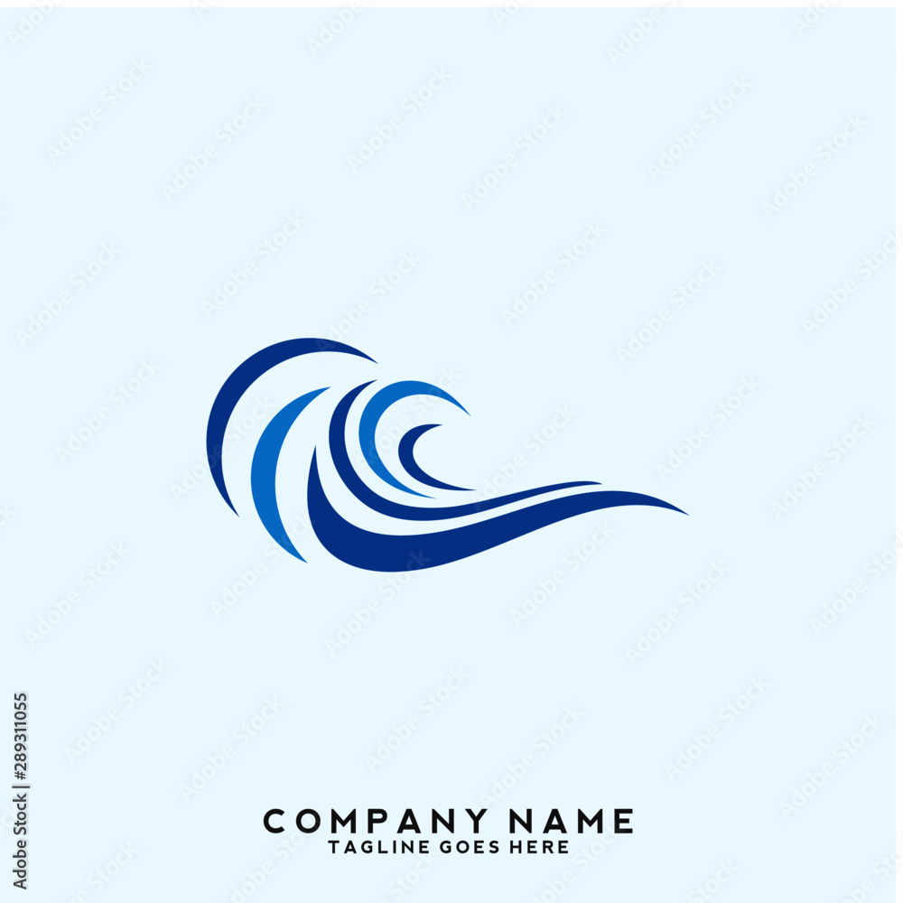 Water wave Logo Template