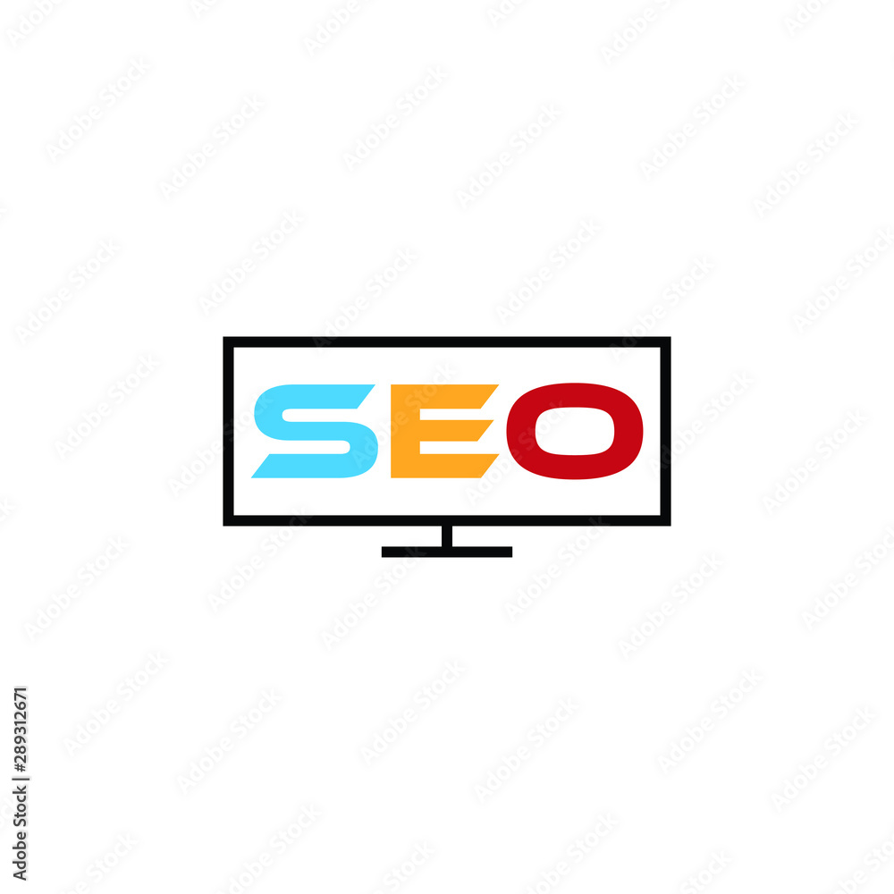 SEO in LED screen. Search engine optimization logo. SEO in LED screen. Search engine optimization logo.