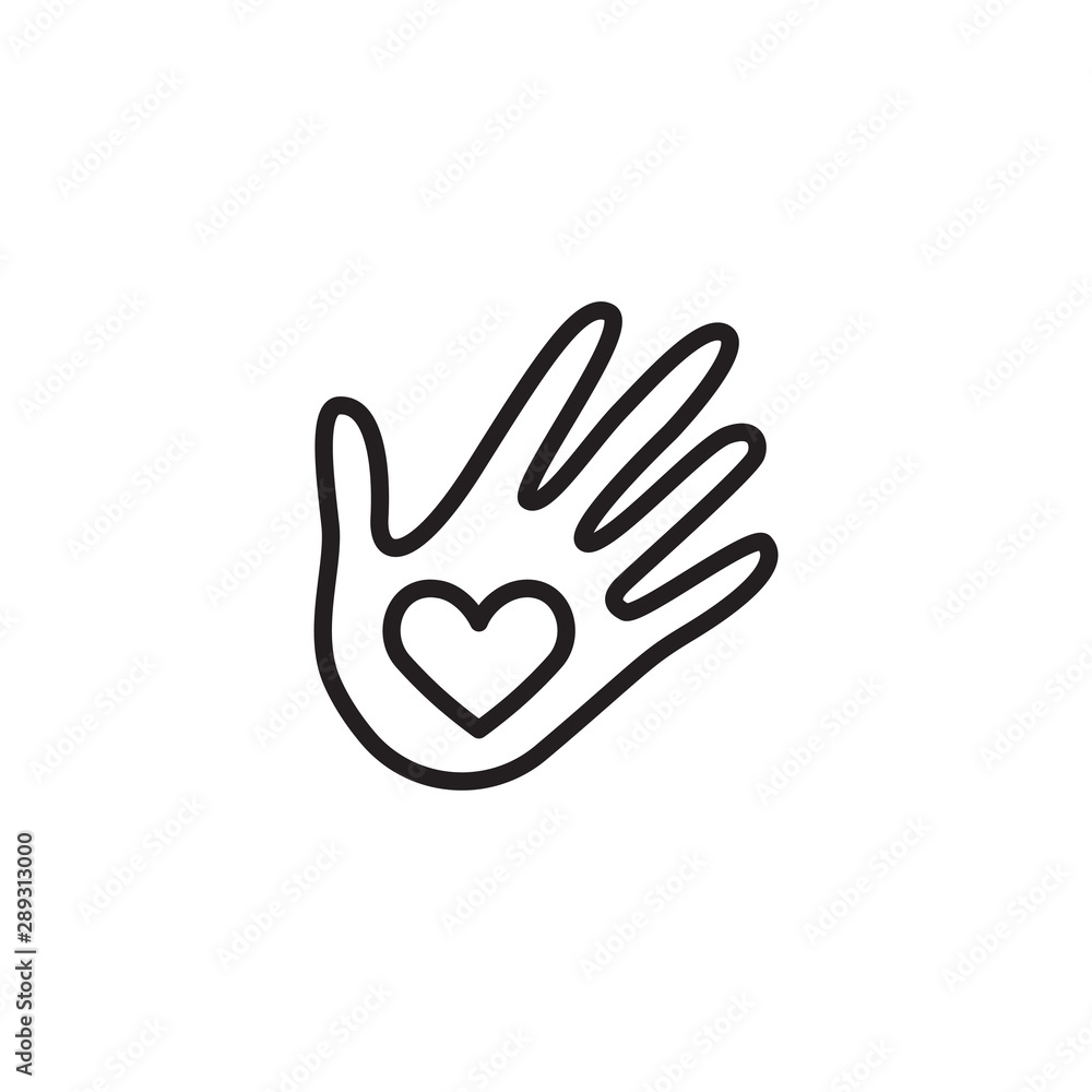 Palm hand graphic design template vector isolated Palm hand graphic design template vector isolated