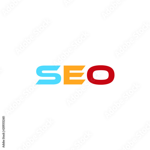 SEO word design. Search engine optimization word.