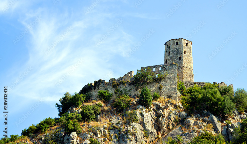 Citadel Pocitelj, castle in Bosnia and Herzegovina. This fortress was built by King Tvrtko I of Bosnia.