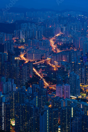 Photography Aerial view of Hong Kong Downtown, Republic of China