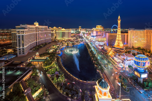Las Vegas strip as seen at night