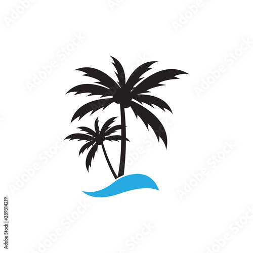 Palm tree graphic design template isolated