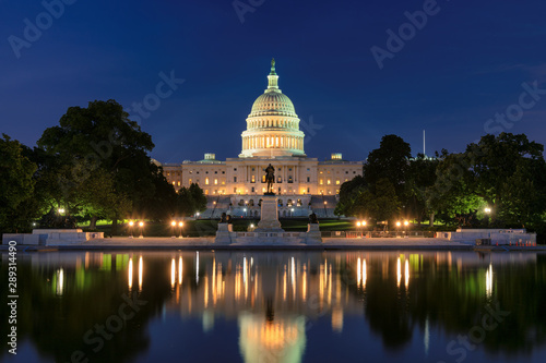 Washington DC, United States Capitol Building at night, USA.