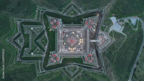 Aerial drone view of Forte Nossa Senhora da Graca fort in Elvas, Portugal photo