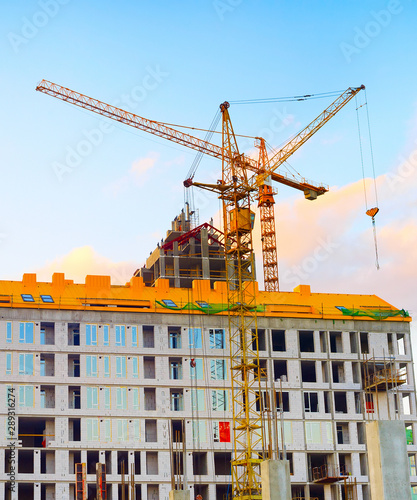 Cranes, construction site, ...