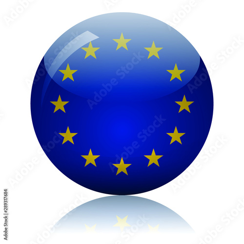 European Union flag glass icon vector illustration