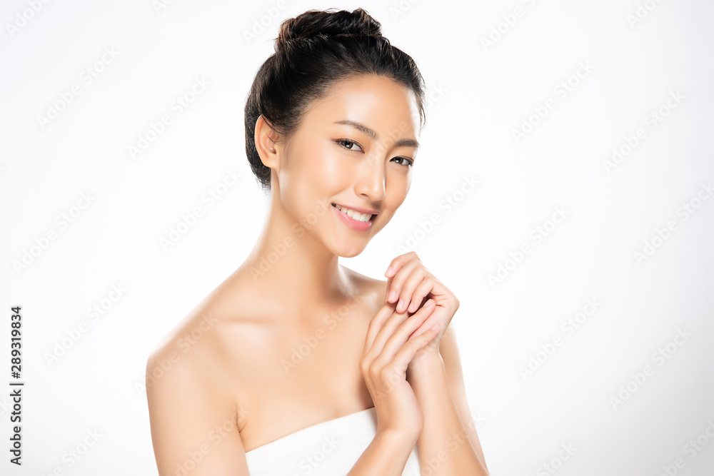Beautiful Young Asian Woman with Clean Fresh Skin, Beautiful Young Asian Woman with Clean Fresh Skin,