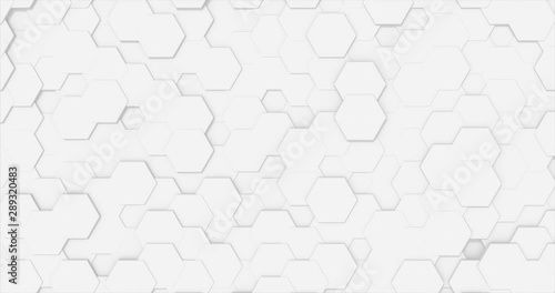 3D Abstract hexagon geometric surface loop animation. Clean soft motion white background. Minimal hexagonal 3d pattern. Random motion background canvas. Seamless loop 4K FullHD