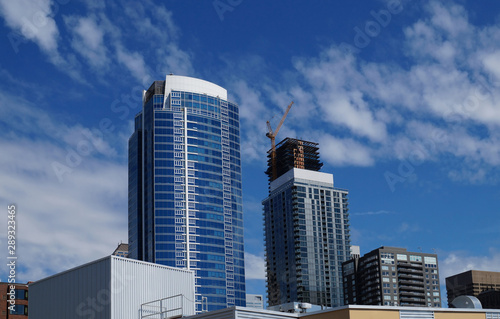 Washington state. Downtown Seattle. View of buildings from the waterfront.
