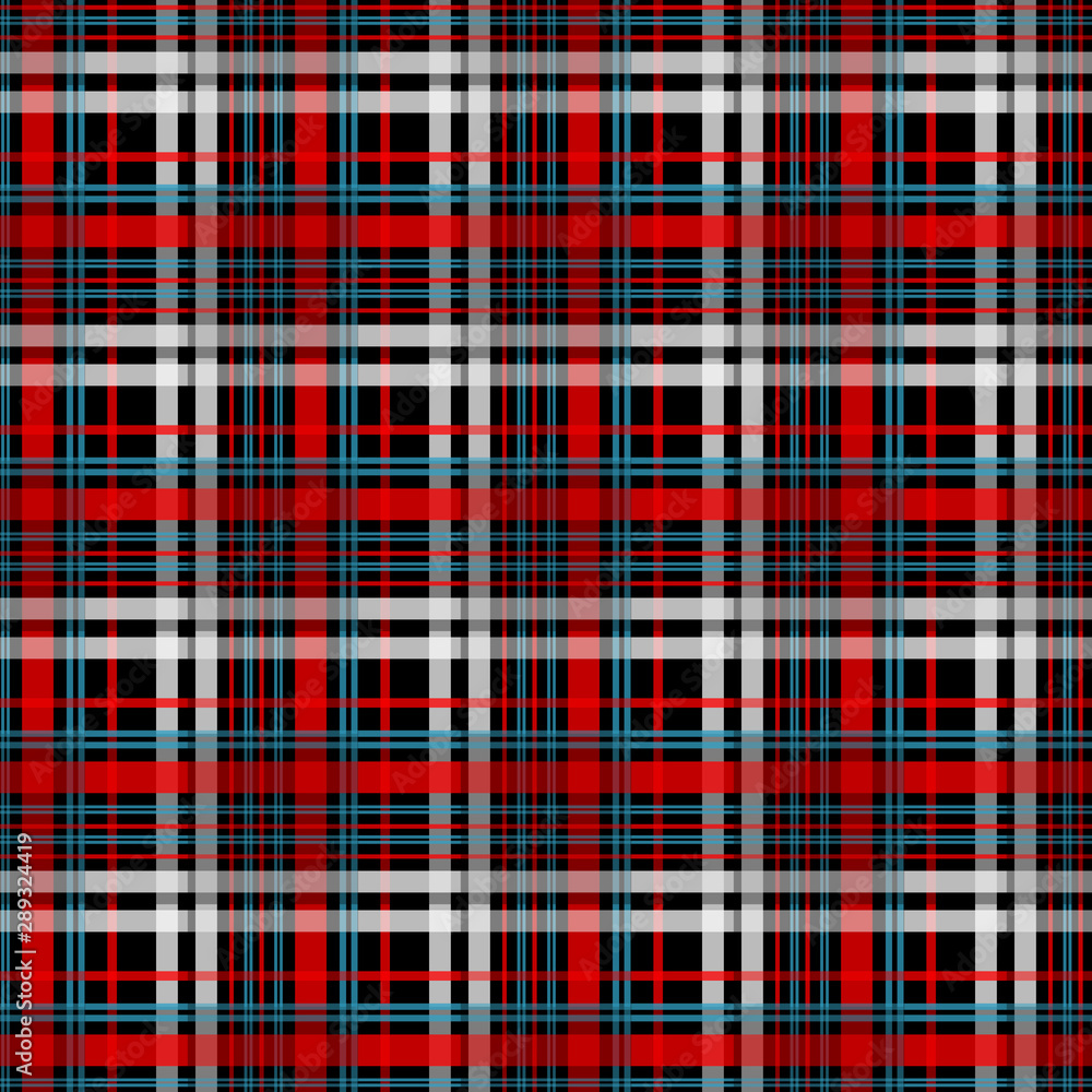 Obraz premium Black and red tartan plaid Scottish seamless pattern.Texture from tartan, plaid, tablecloths, clothes, shirts, dresses, paper, bedding, blankets and other textile products.EPS 10