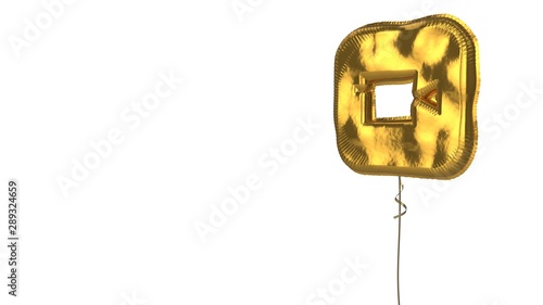 gold balloon icon of camera app on white background