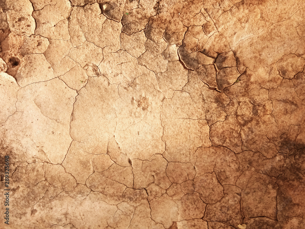 The ground has cracks in the top view for the background The ground has cracks in the top view for the background