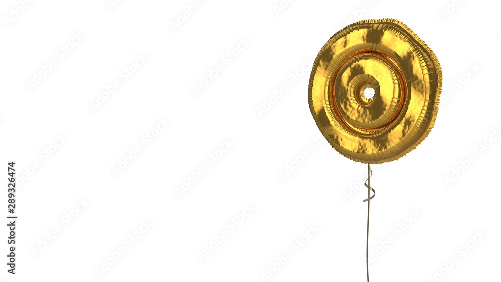 gold balloon symbol of bullseye on white background gold balloon symbol of bullseye on white background