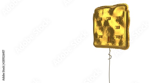 gold balloon symbol of building on white background