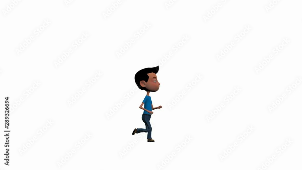 Cartoon boy running on a white background.mov Cartoon boy running on a white background.mov