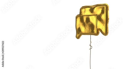 gold balloon symbol of rectangular chat bubbles on white background