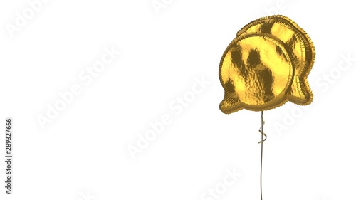 gold balloon symbol of rounded chat bubbles on white background
