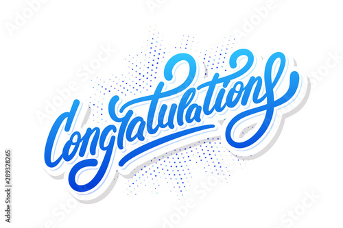 Congratulations. Greeting card. Vector lettering.