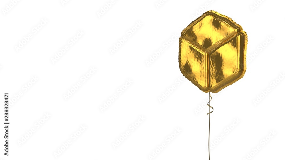 gold balloon symbol of dice on white background gold balloon symbol of dice on white background