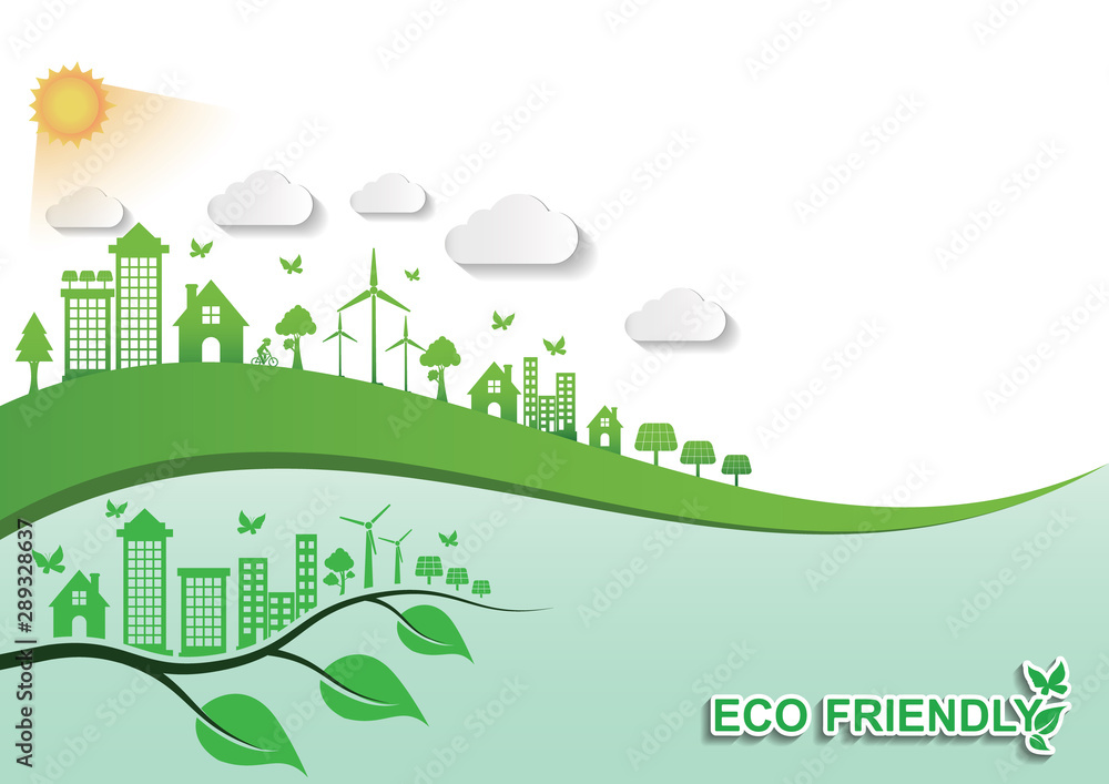 Ecology connection  concept background . Vector infographic illustration