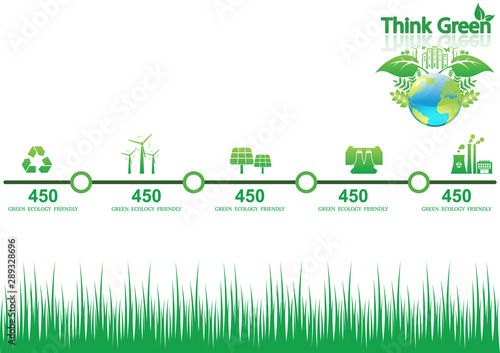 Ecology connection concept background . Vector infographic illustration