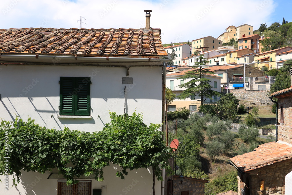 House in the town of Montecerboli, Near Larderello. A typical Tu