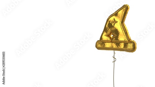 gold balloon symbol of hat wizard on white background