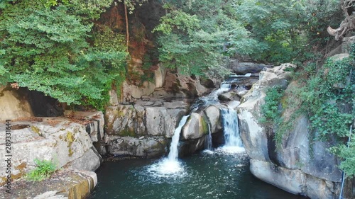 Beautiful idyllic natural waterfall.Nature,beauty- Loro Ciuffenna,Tuscany,Italy photo