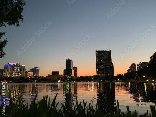 Orlando skyline at sunset