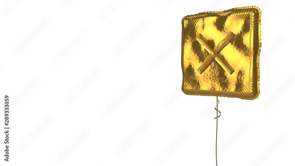 gold balloon symbol of multiply 1 on white background gold balloon symbol of multiply 1 on white background