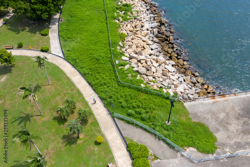 Aerial view of cyberport in hong kong island photo