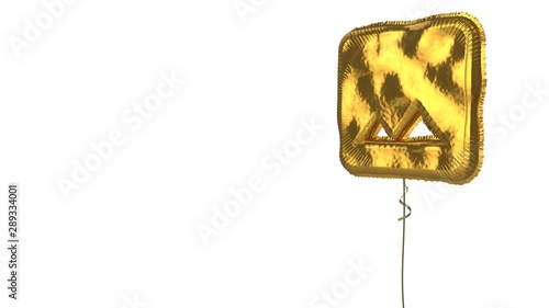 gold balloon symbol of photo  on white background