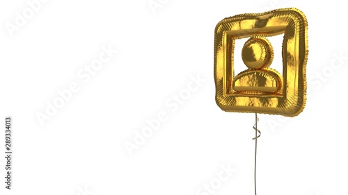 gold balloon symbol of photo on white background