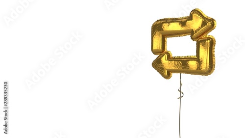 gold balloon symbol of repeat on white background