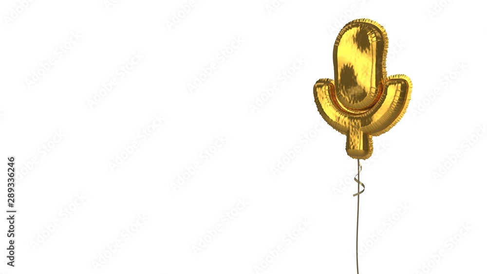 gold balloon symbol of sound on white background gold balloon symbol of sound on white background