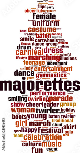 Majorettes word cloud