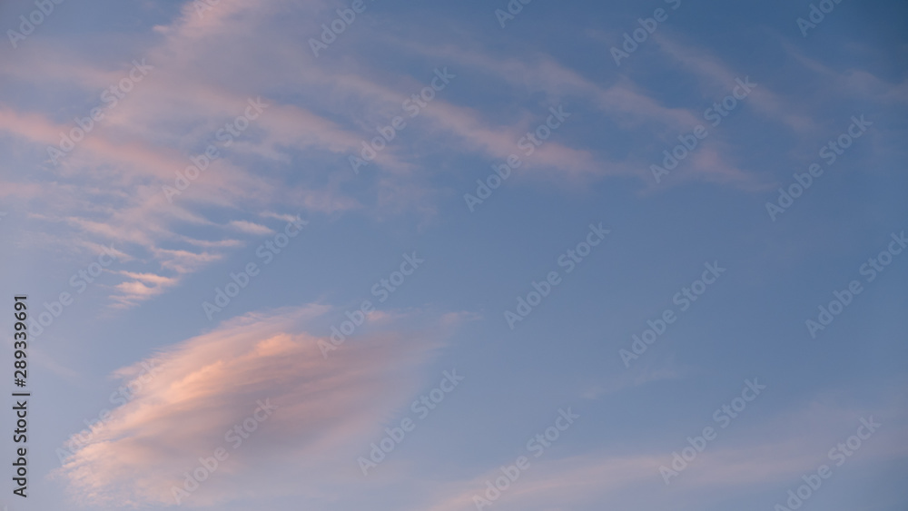 Pink clouds in a dawn sky